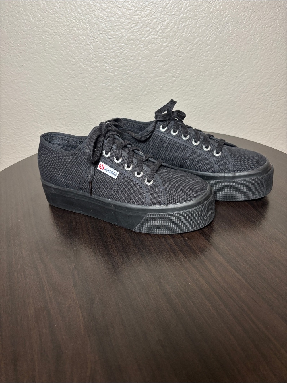 Superga Black Platform Sneakers